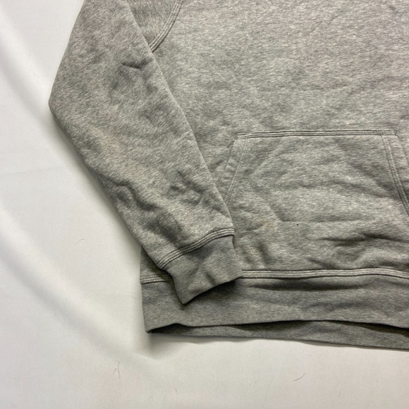 Nike Hoodie Men Small Heather Gray Cotton Fleece Lined Kangaroo Pockets Pullover - Picture 3 of 16
